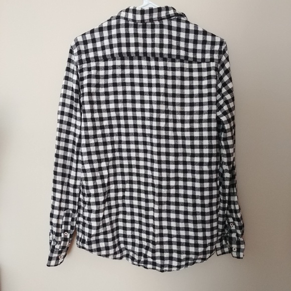 Cherokee Black and White Checkered Flannel Shirt - Picture 3 of 4
